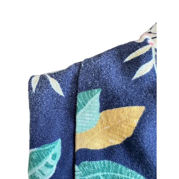 Old Navy Blue Floral Office‎ Secret Slim Pocket Straight Leg Pixie Pants Size 16 - Picture 3 of 12